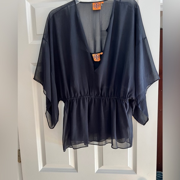 TORY BURCH Navy Blouse size 8 - Picture 2 of 14